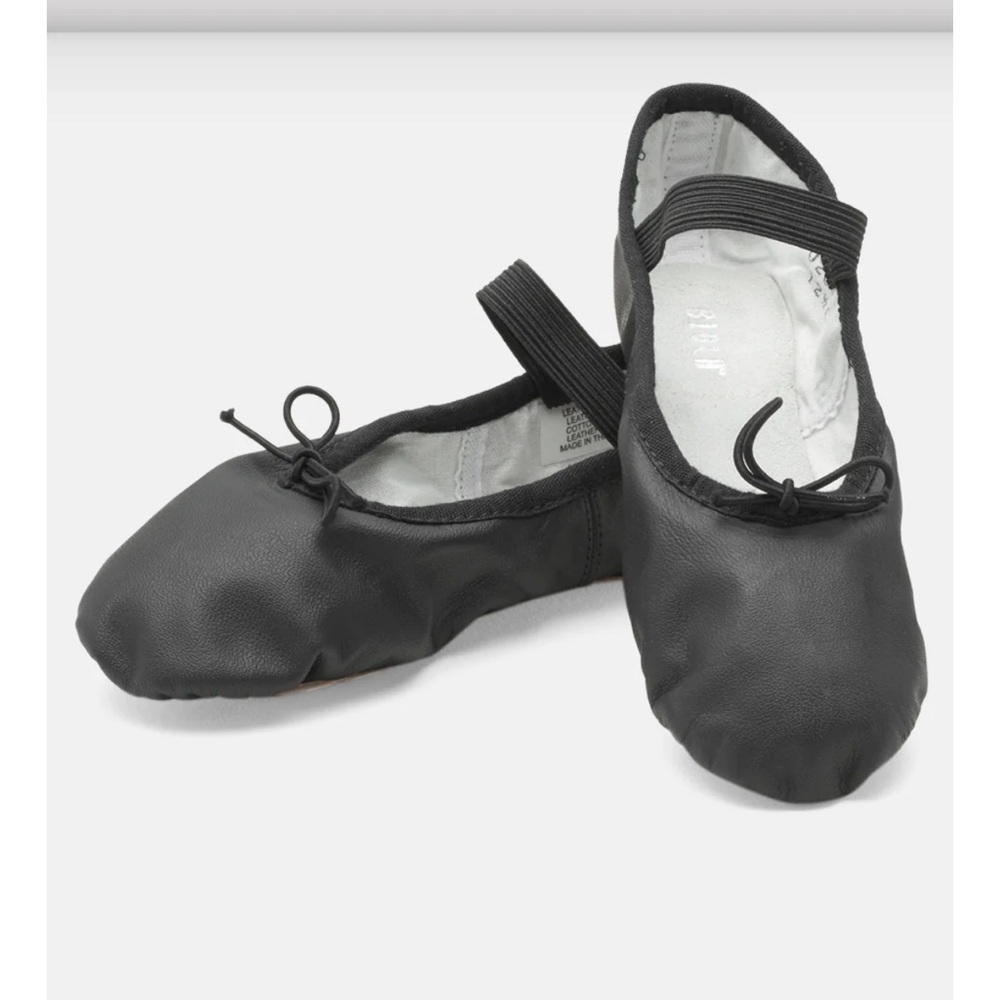 Bloch Kids Dansoft Full Sole Leather Black Ballet Slipper size 1.5
